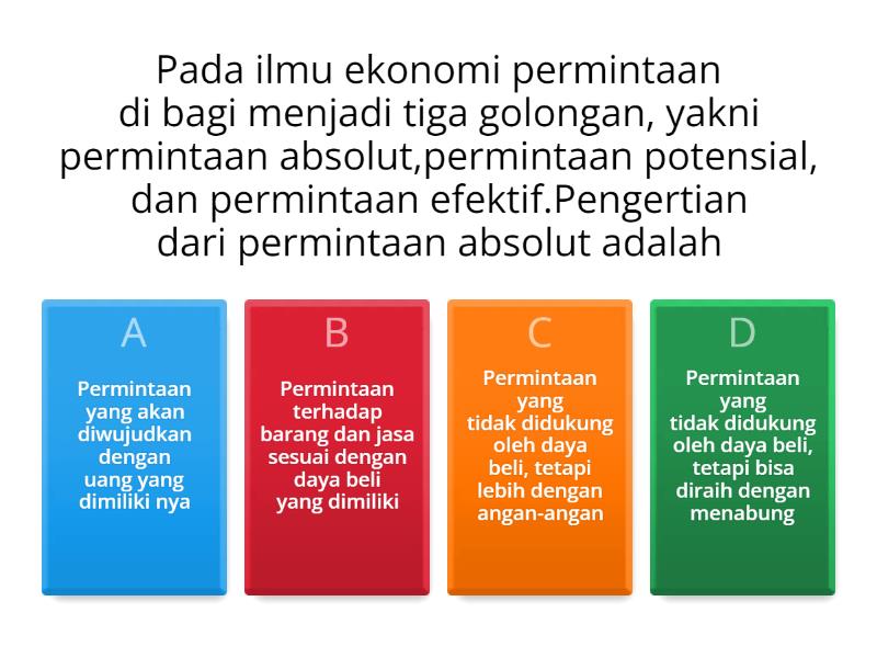 Penawaran Dan Permintaan - Quiz