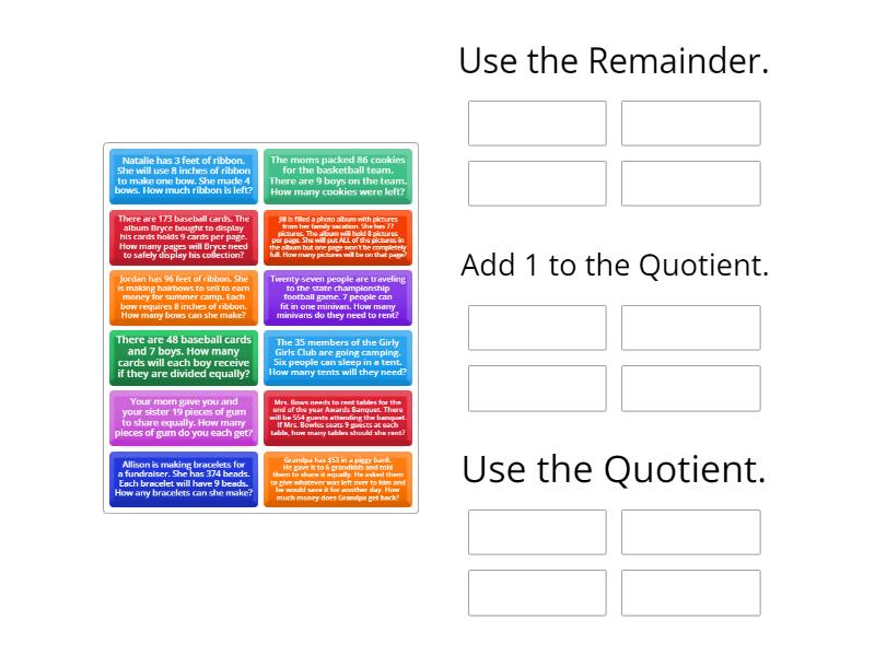 Interpreting Remainders - Group sort