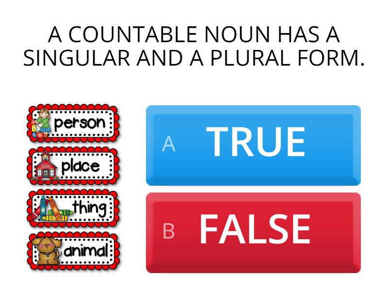 Countable And Uncountable Nouns - Quiz