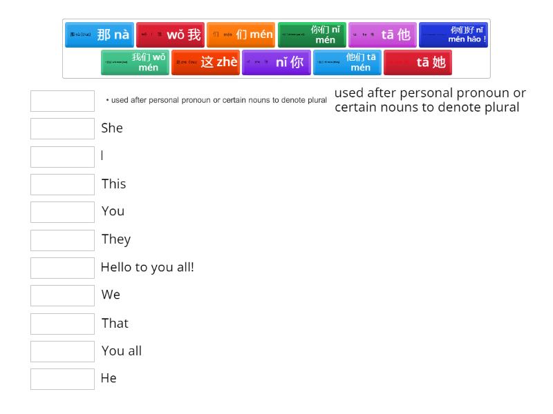 Pronouns - Match up