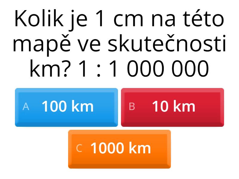 měřítko mapy - Kvíz