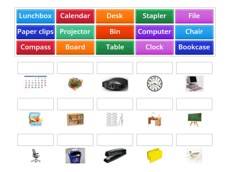 Classroom objects - Match up