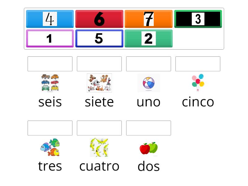 NUMEROS DEL 1 AL 7 - Match up