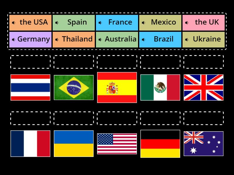 Countries/flags - Une las parejas
