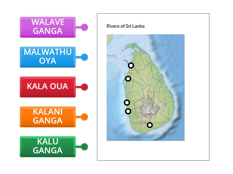 RIVERS OF SRI LANKA - Labelled diagram