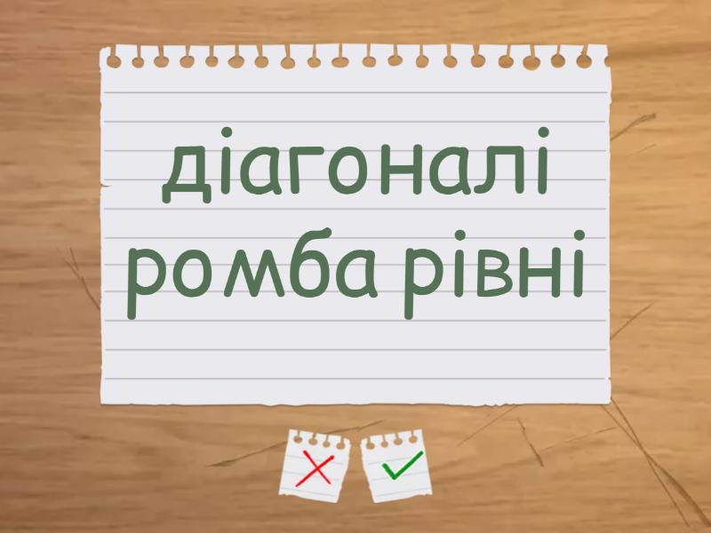 властивості ромба - Флэш-карты