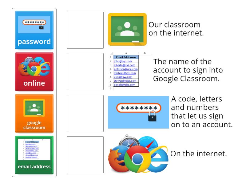 google classroom - Match up