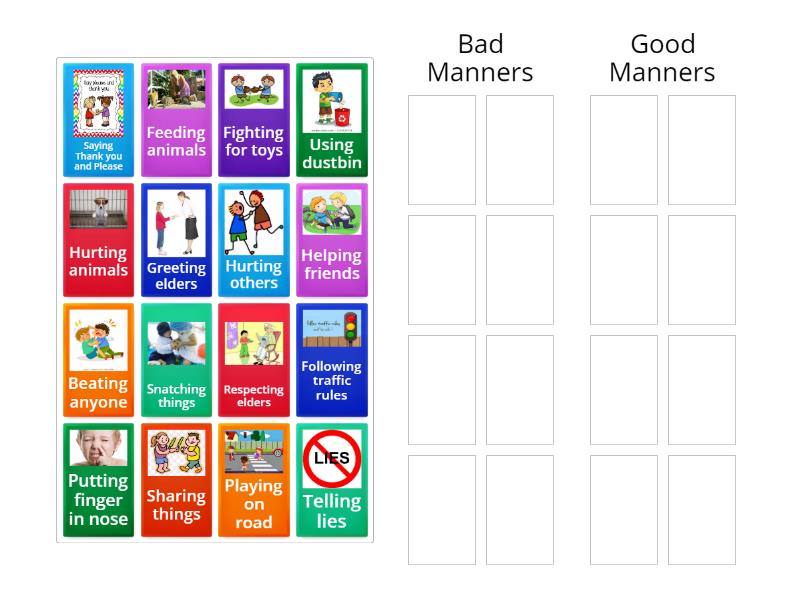 Good Manners and bad manners - Group sort