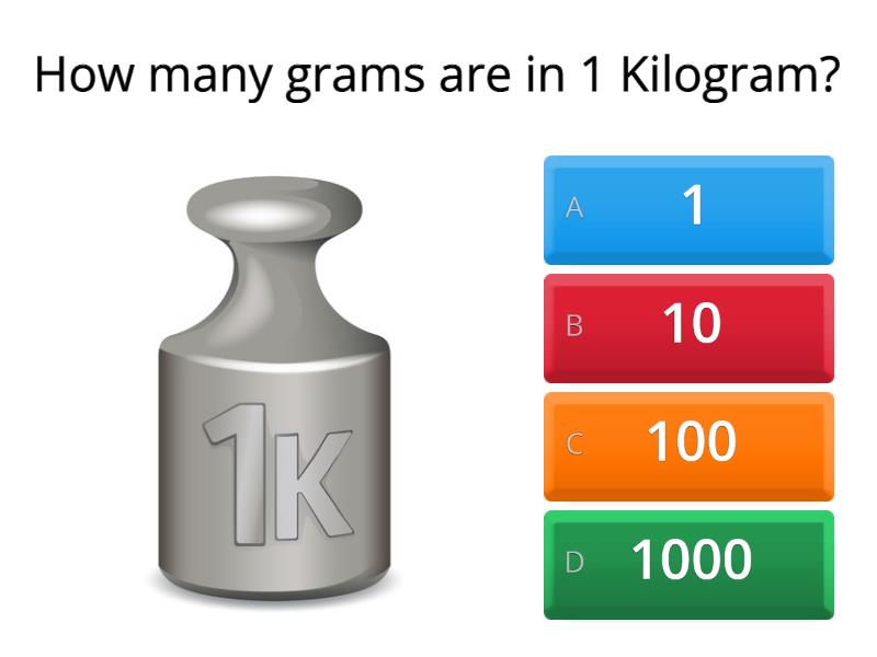 MATH 6 - Weight, Grams and Kilograms - Cuestionario