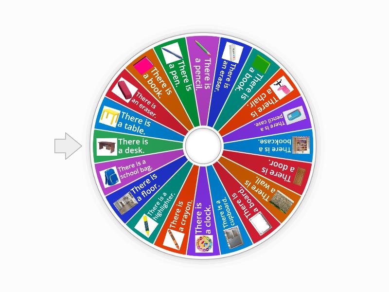 CLASSROOM OBJECTS - 3ro. ABC - Spin the wheel