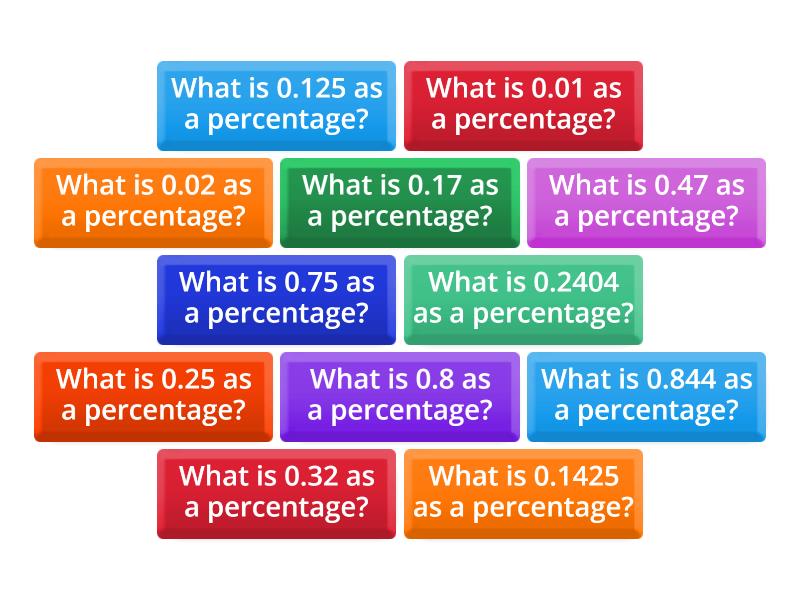 Converting decimals to percentages flip tiles