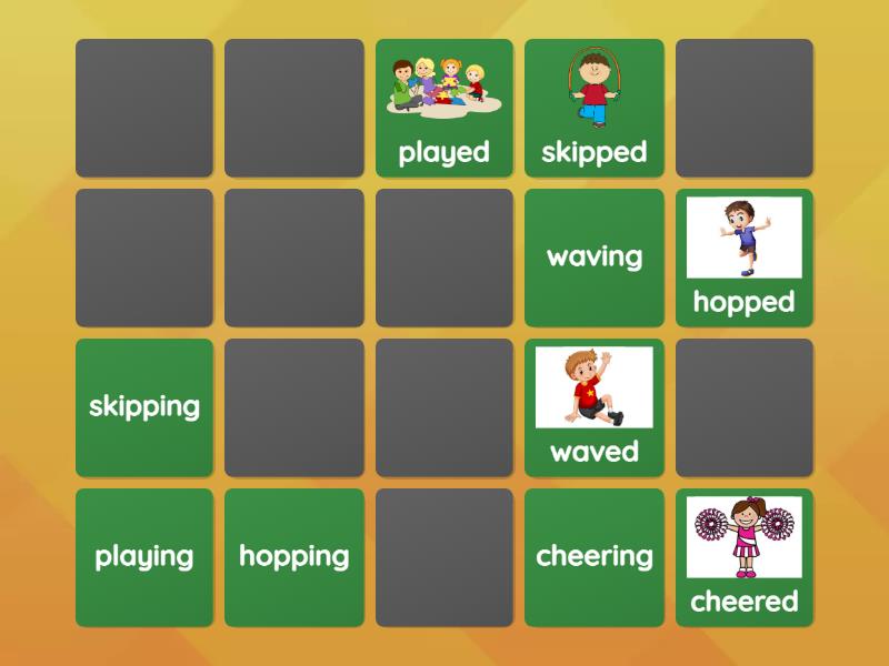Match the present and past tense verbs. - Parejas