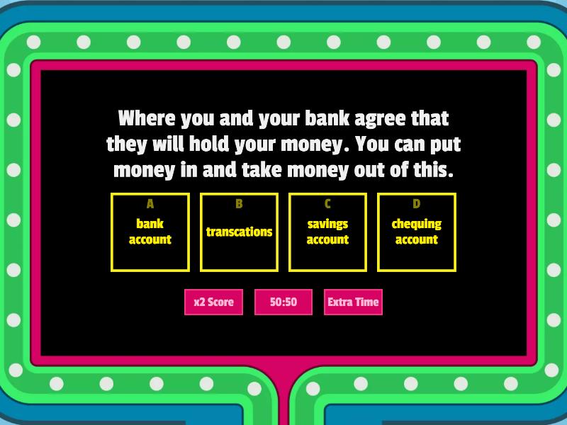 Banking Vocabulary - Gameshow Quiz