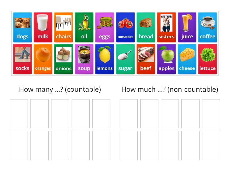 Count and Non-Count Nouns - Group sort