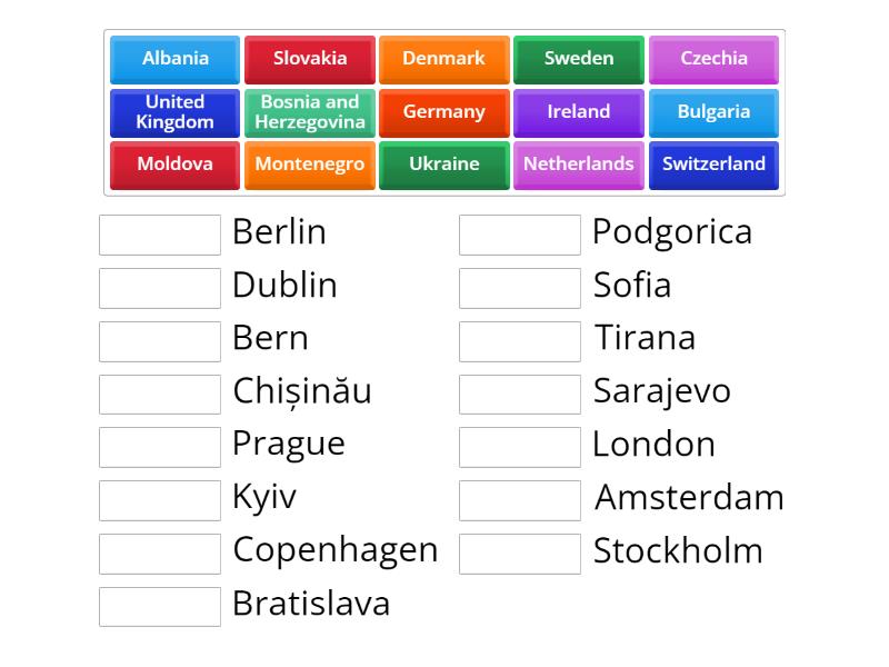 write the countries and capitals of europe