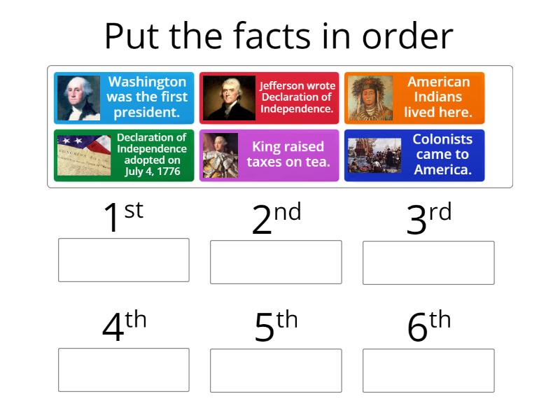 100 Facts - Chronological order 1-11 - Ordem de classificação