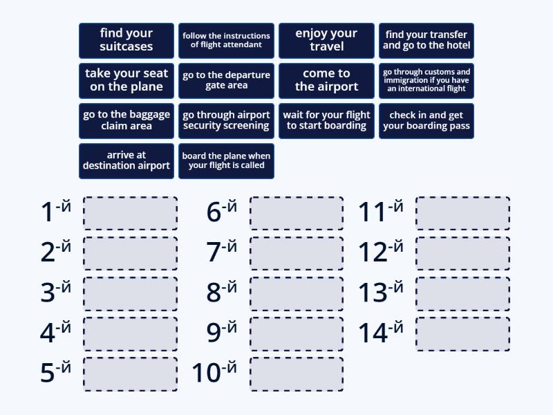 At the airport - Rank order