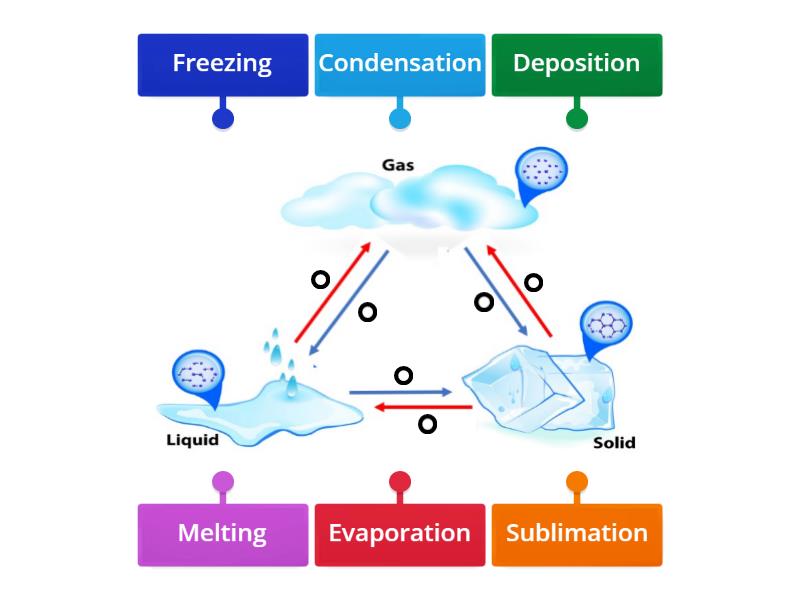 Change of state labelling activity - Labelled diagram