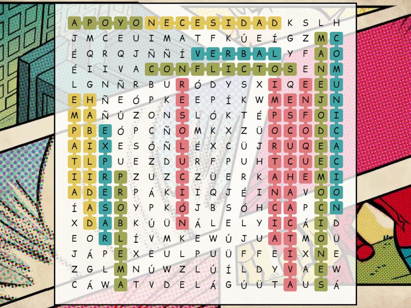 COMUNICACIÓN ASERTIVA - RESOLUCIÓN DE CONFLICTOS - Sopa de letras