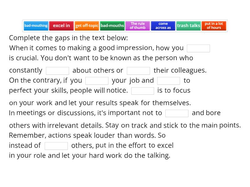 Job interview advice - Complete the sentence