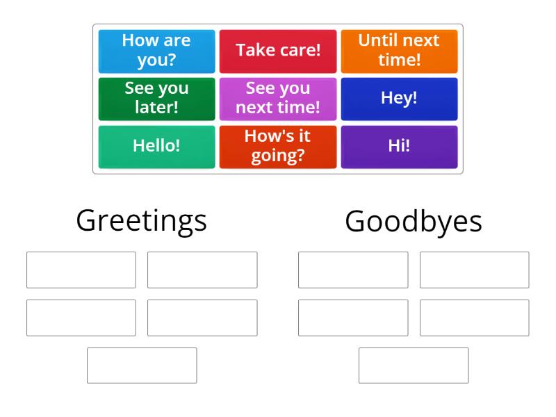 Greetings - Group sort