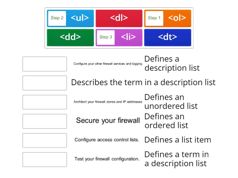 HTML List - Match up