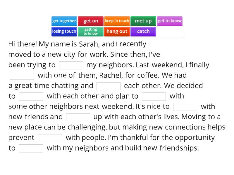 Roadmap B1 3B Cathing up vocabulary - Complete a text with missing ...