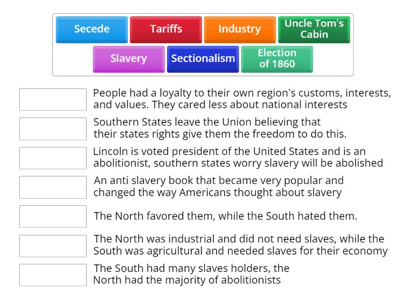 Civil War TISSUES - Match up