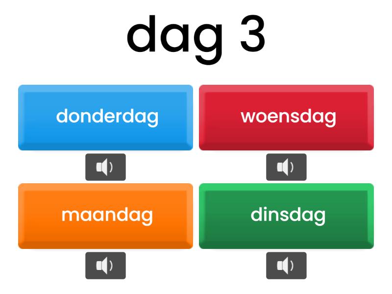 Dagen Van De Week - : Nr - Dag (ook Ingesproken) - Quiz