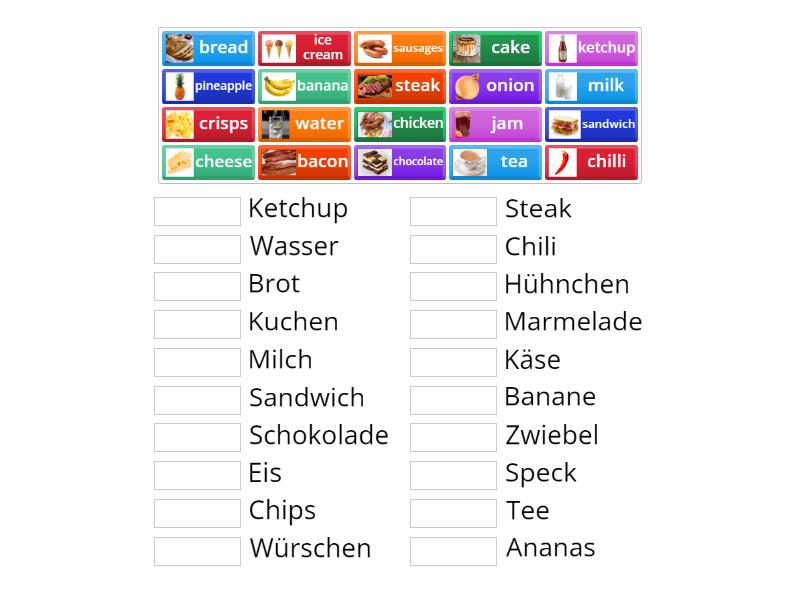 Food and Drinks - Match up
