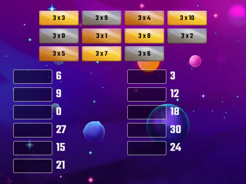 Match Up 3 Times Table Apparier