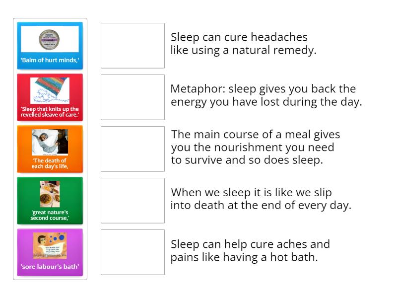 Macbeth Act 2 scene 2 the theme of sleep Match up