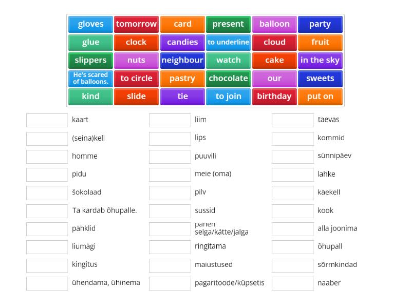 Family and Friends 2 Unit 7 - Match up