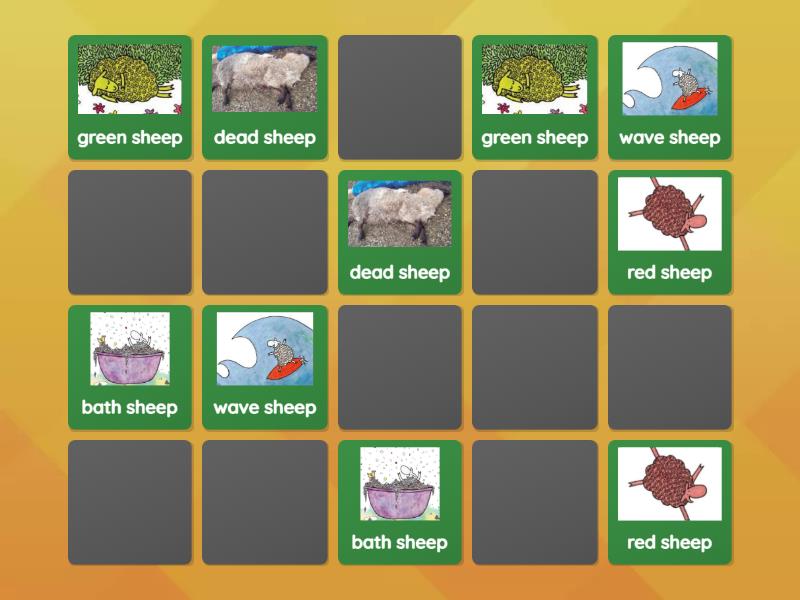 Where is the green sheep? - Matching pairs