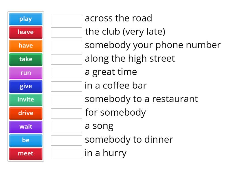 EF PI Unit 2C Verb phrases - match - Match up