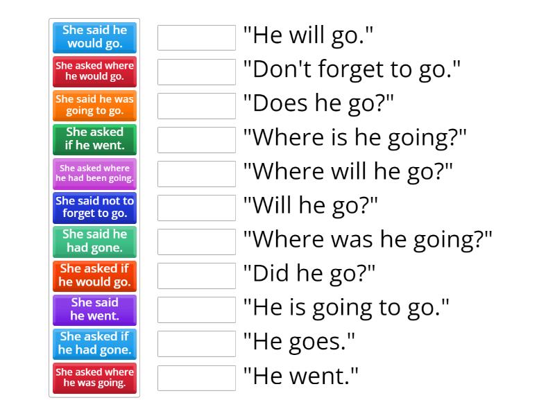 IE4B - Reported Speech - Match up
