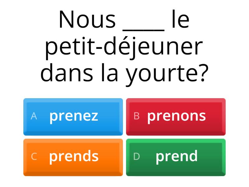 Prendre, Apprendre, Comprendre...etc - Quiz