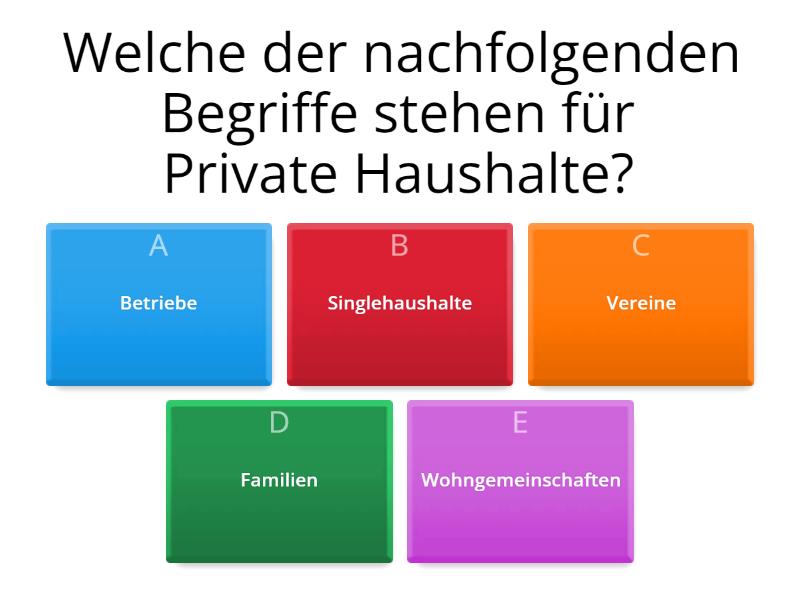 Einfacher Wirtschaftskreislauf - Quiz