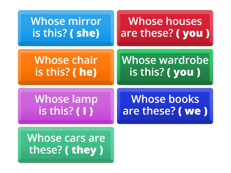 Unit 5 B Possessive Pronouns - Flip Tiles