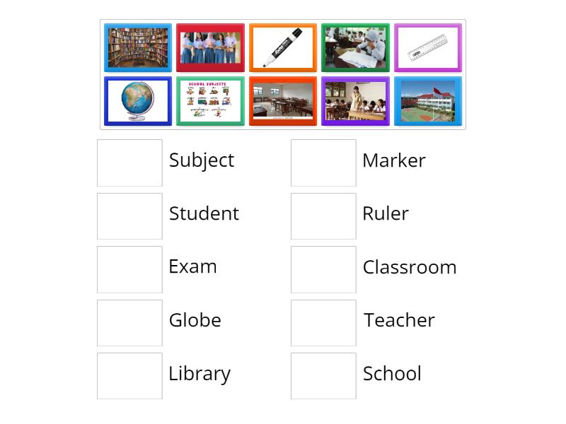 Try Vocabulary in School - Match up
