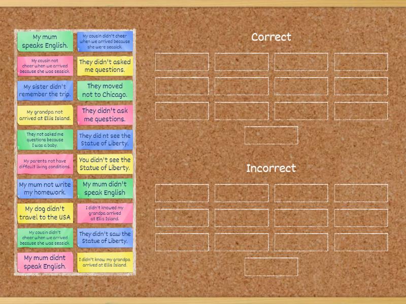 5e - America- preterit - negative - classify - Group sort