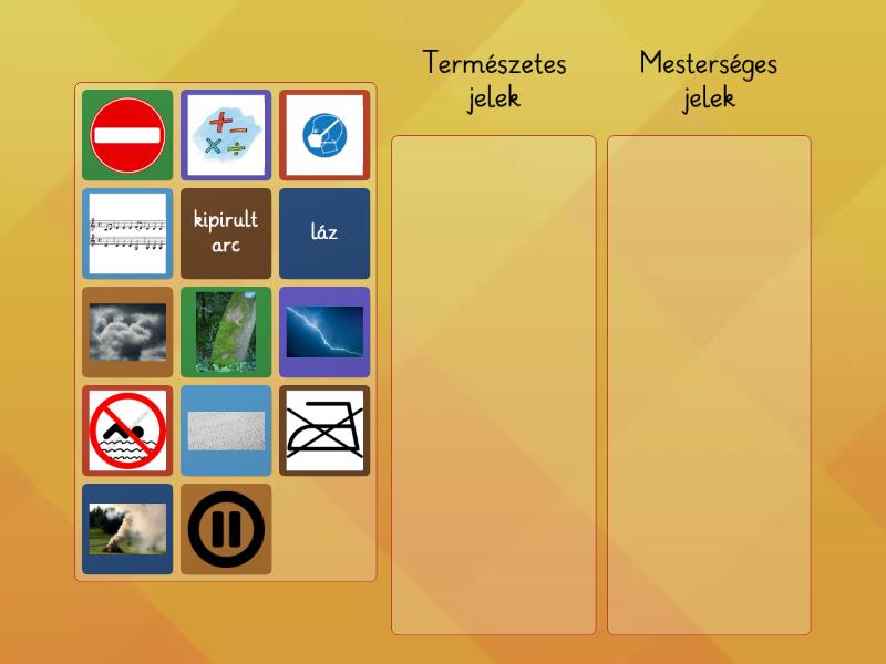 Természetes, mesterséges jelek - Group sort