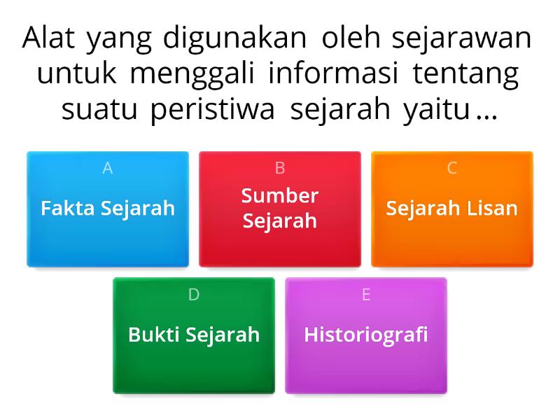 Sumber Sejarah & Historiografi Indonesia - Quiz