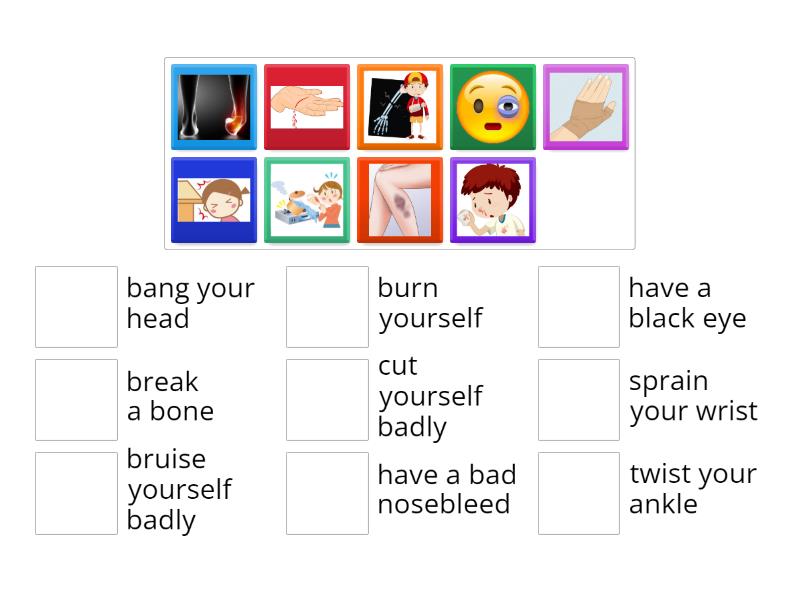 Solutions Intermediate 3A accidents and injuries - Match up