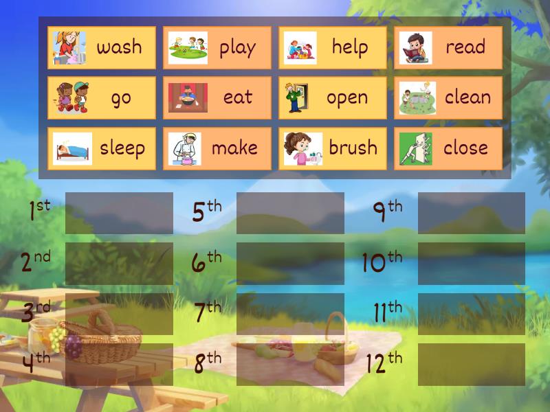 Verbs - Rank order