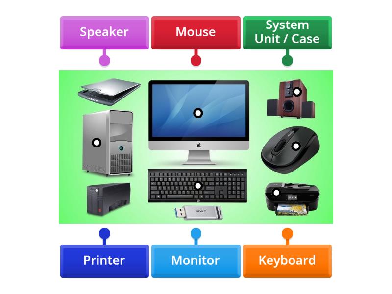 write the name of the various parts of a computer