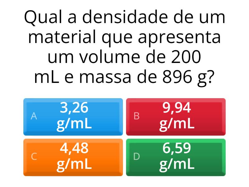 Densidade - Quiz