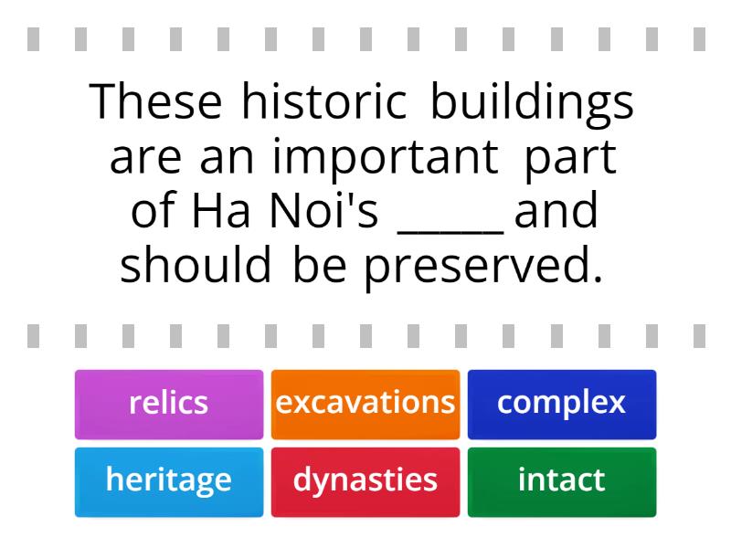 UNIT 8 OUR WORLD HERITAGE SITES - Find the match
