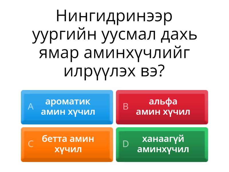 Уургийн чанарын урвалууд - Quiz