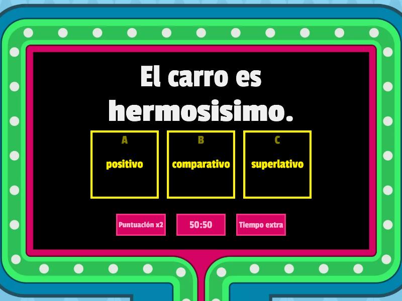 Adjetivos Y Sus Grados-copy - Gameshow Quiz